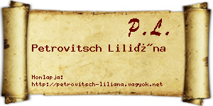 Petrovitsch Liliána névjegykártya